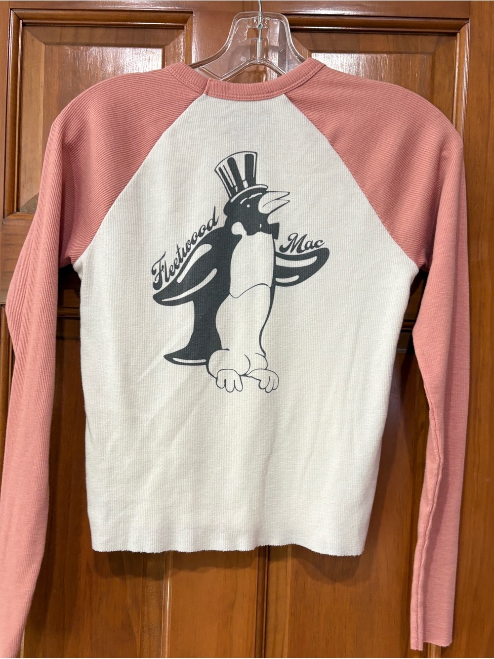 Fleetwood Mac Raglan Long Sleeve Tee - Cream & Dusty Rose - Picture 4 of 7